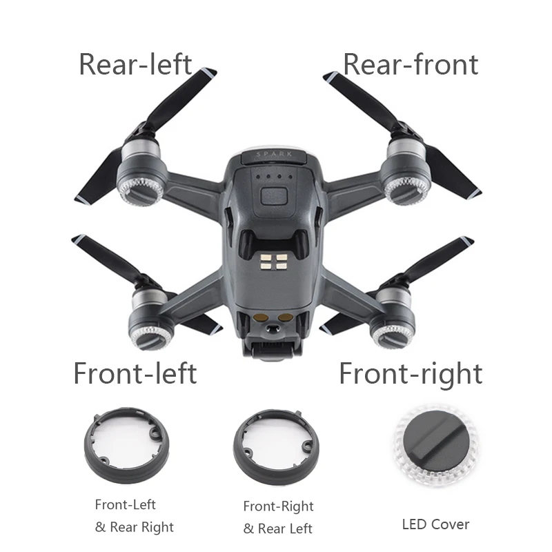 Оригинальная светодиодная крышка DJI SPARK задняя лампы крышка/основа для запасных