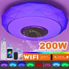 Современный RGB светодиодный потолочный светильник 40 см, 200 Вт, освещение для дома, музыкальный светильник с APP bluetooth, лампы для спальни, умный потолочный светильник с дистанционным управлением