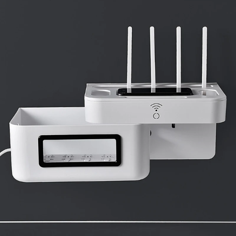 ABC Wi-Fi роутер коробка для хранения беспроводной штепсельной платы настенный подвесной кронштейн гнезда Кабельный органайзер контейнер для хранения провода коробка - Цвет: ABC