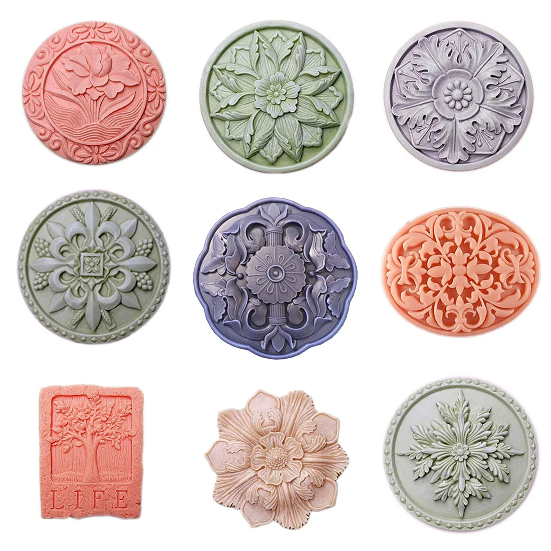 

Flower Soap Silicon Molds Lotus Soap Form Tree Soap Making Supplies Round Soap Mold Rectangle Silicone Mold Soap