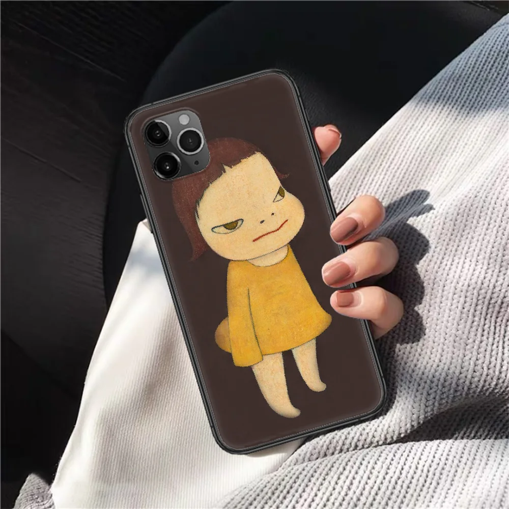 

Art Cartoon Yoshitomo Nara Luxury Phone Case Cover Hull For Iphone 5 5s Se 2020 6 6s 7 8 12 Mini Plus X XS XR 11 PRO MAX Black