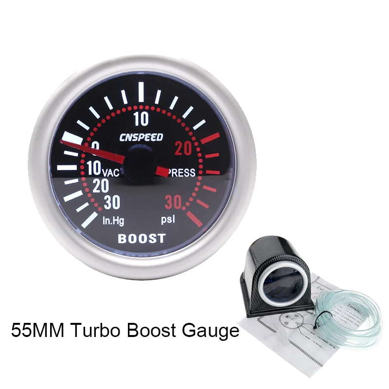 2 дюйма 55 мм Turbo Boost белый светильник Авто IN HG фунтов на квадратный метр с стойка