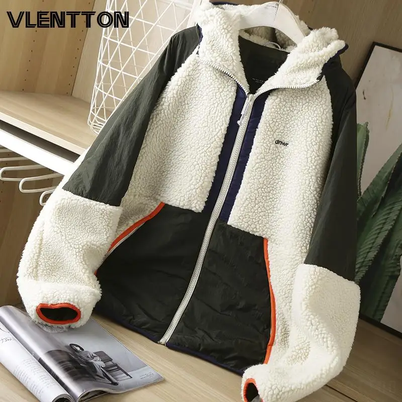 

2022 Winter Men's Thick Warm Cashmere Lamb Jacket Coat Casual Hooded Outwear Male Baseball Tops ropa de hombre