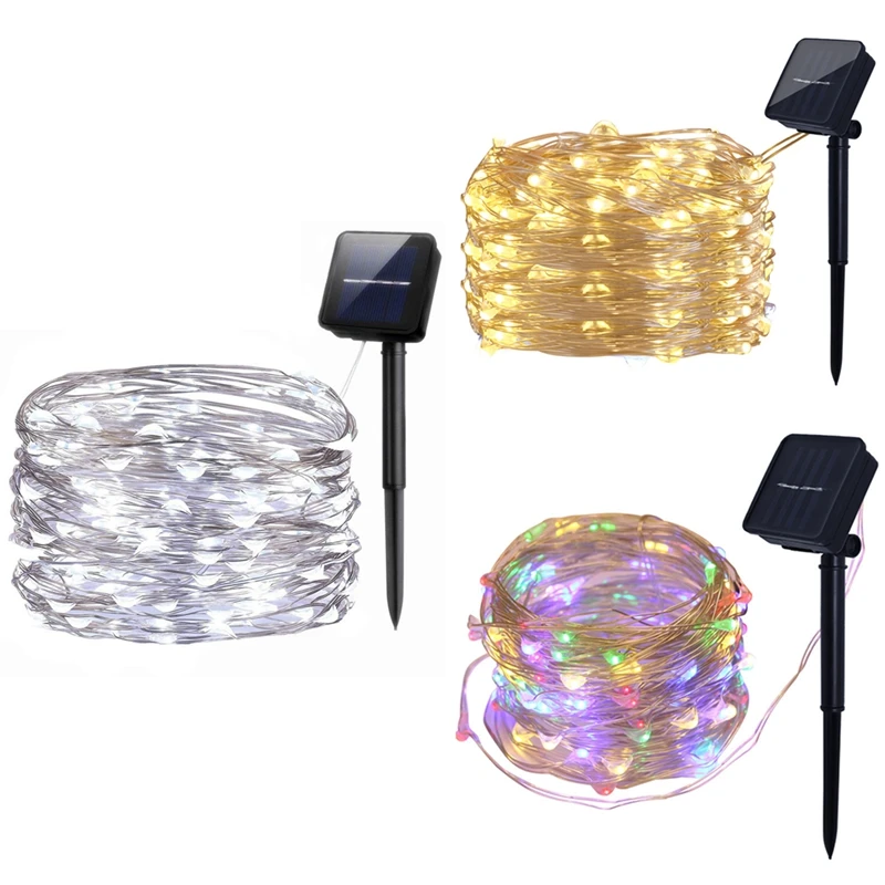 

NEW-Solar String Lights, 10M 100LED Outdoor String Lights, Waterproof Decorative String Lights for Patio, Garden, Gate, Yard, Pa