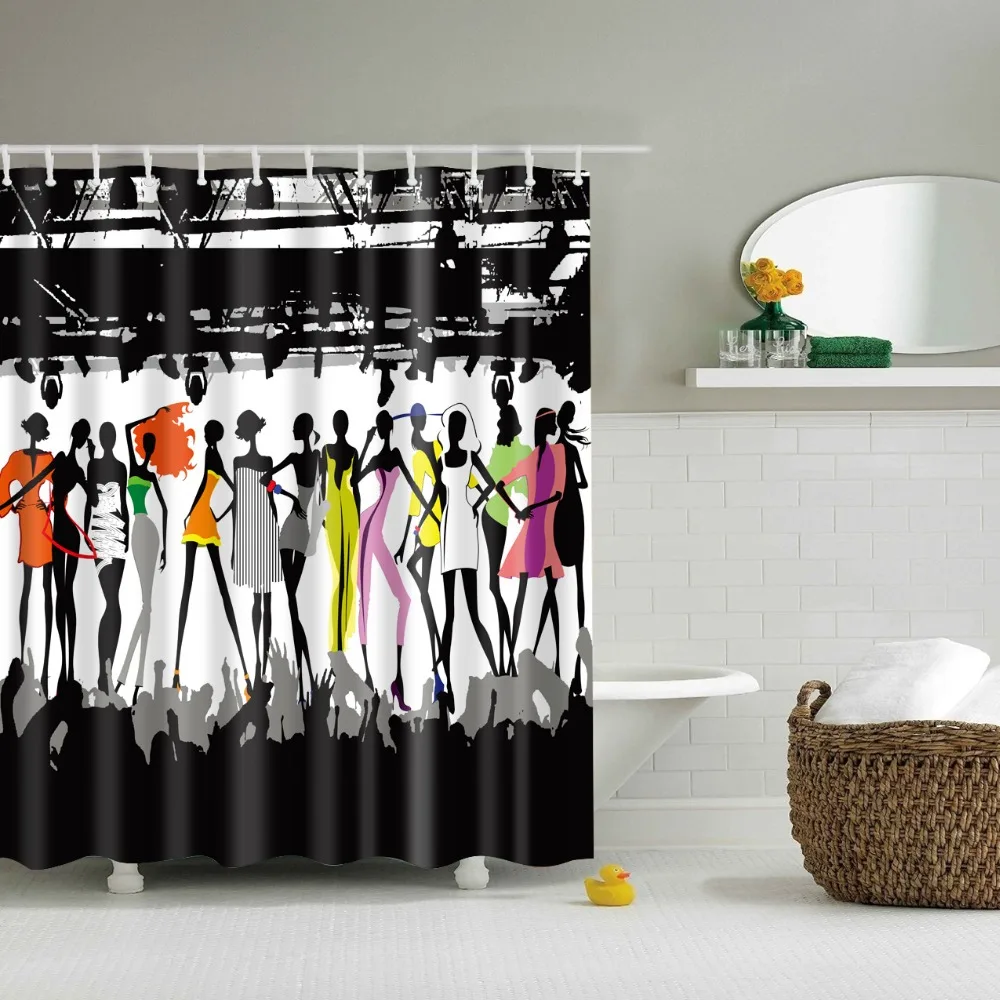 Водонепроницаемая занавеска для душа с геометрическим рисунком 180x180 см из