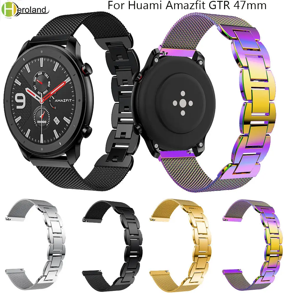 Ремешок для часов из нержавеющей стали браслет Миланская петля Huami Amazfit GTR 47 мм huami