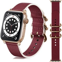for apple watch strap%ef%bc%8cstylish sport military style stripe nylon iwatch band with metal buckle fit iwatch se series 7 6 5 4 3 2 1