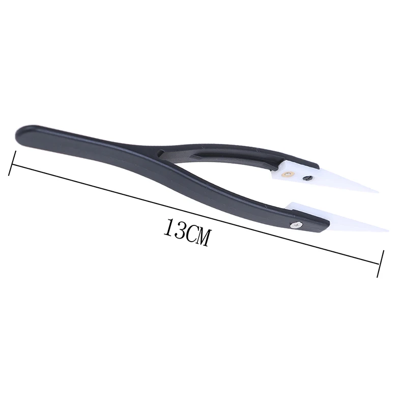 

1Pc Anti-acid Ceramic Tipped Plastic Tweezer Fine Pointed Tips With Heat Resistance 130x10mm