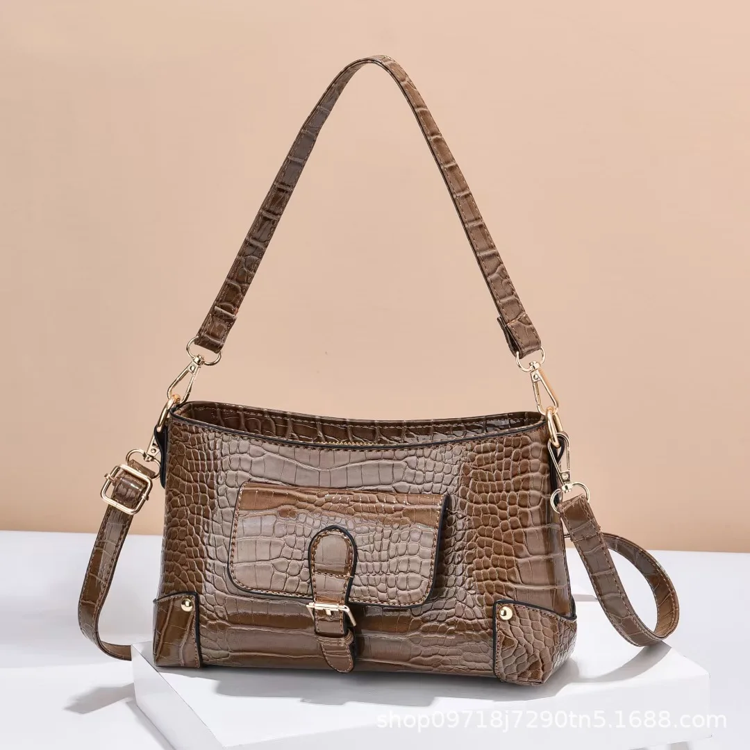 

Women Bag Retro Fashion Female 2022Pu Leather Shoulder Messenger Bag Fashion Brand Middle-Aged Mother Handbag