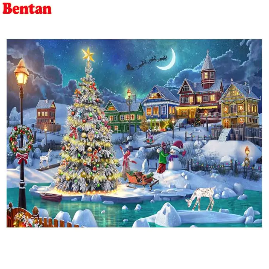 

Full Square Round 5D Diamond Painting Christmas tree Snowman landscape DIY Diamond Embroidery Mosaic full Diamond stitch Art