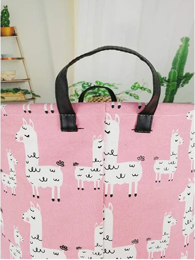 

AYTG Round Canvas Large Laundry Basket With Handle Waterproof Cotton Storage Rack Toy Bedroom Home Gift Basket