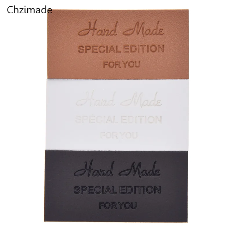 Lychee Life 48Pcs/lot Handmade PU Leather Labels Tags For Clothes Garment Jeans Bags Shoes Diy Accessories | Дом и сад