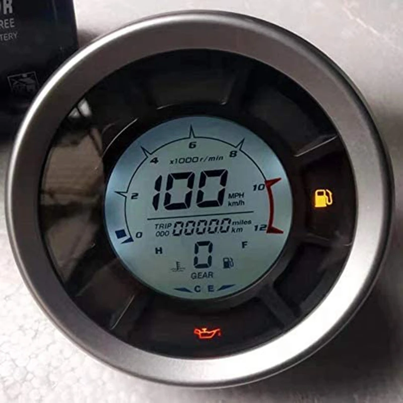 

12000RPM 199Km/H Universal LCD Digital Odometer Tachometer Cylinder Gear Tachometer Stroke Strap with Turbo Sensor