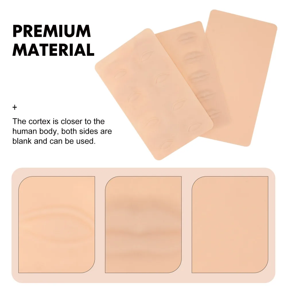

3Pcs 3D Silicone Practicing Skin Artificial Tattooing Skin Molds
