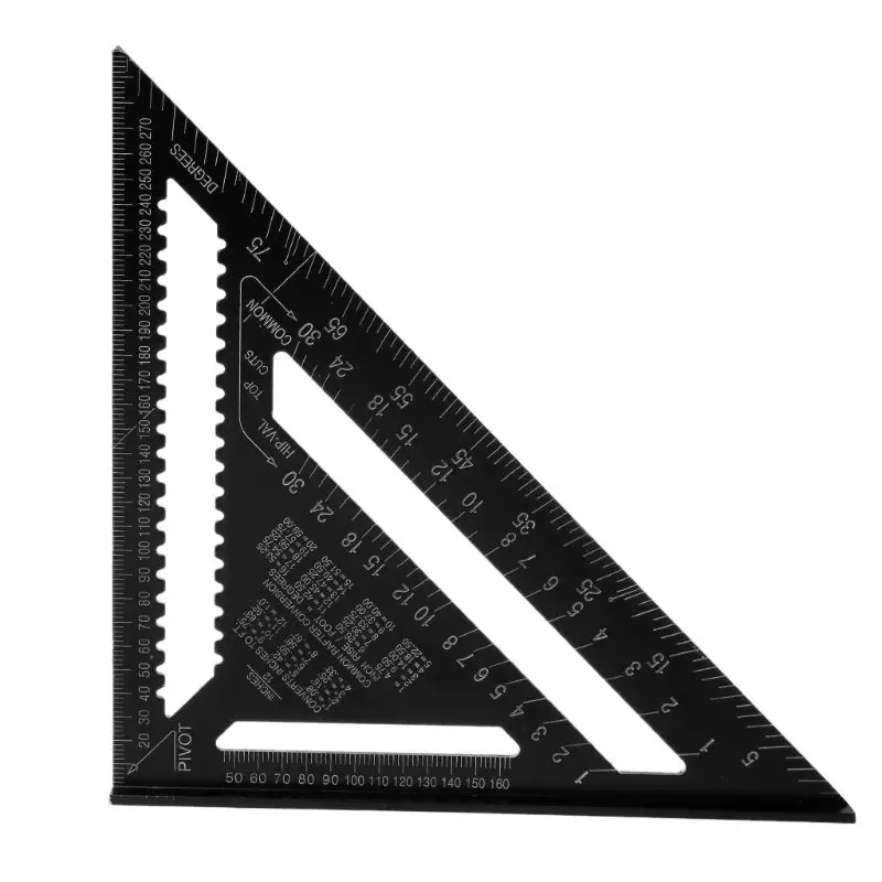 

30cm Aluminum Alloy Metric Triangle Ruler Square Ruler for Woodworking Speed Square Angle Protractor Measuring Tool
