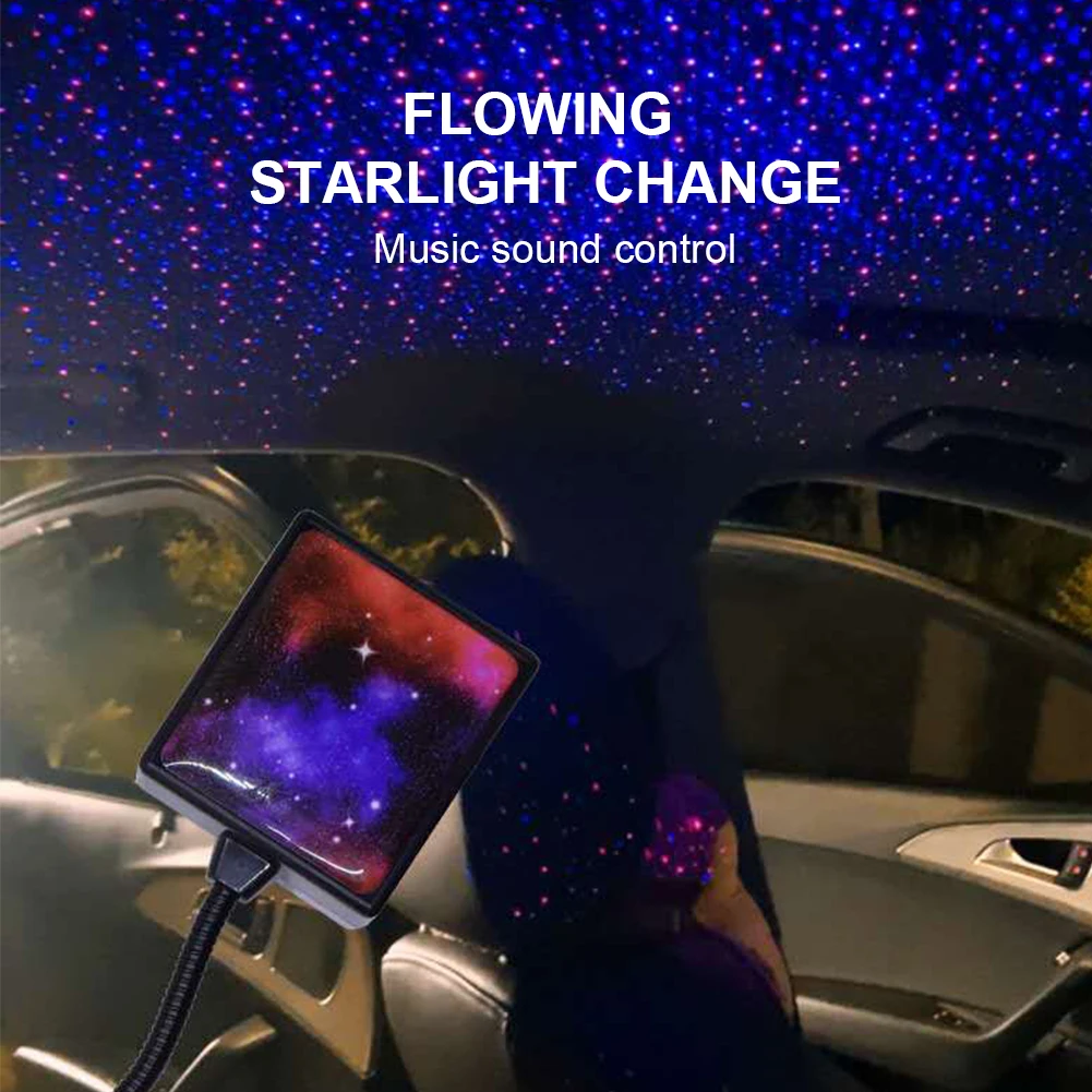 Car Roof Star Light LED Interior Starry 2 Color USB Ceiling Atmosphere Projector Adjutstable Galaxy Lamp | Автомобили и мотоциклы