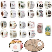beautiful handmade round seals 500pcsroll 1inch gift stickers for diy birthday party decorations labels flowers blessing words