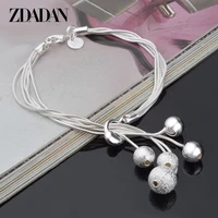 zdadan 925 sterling silver 8mm bead bracelet chain for women wedding jewelry