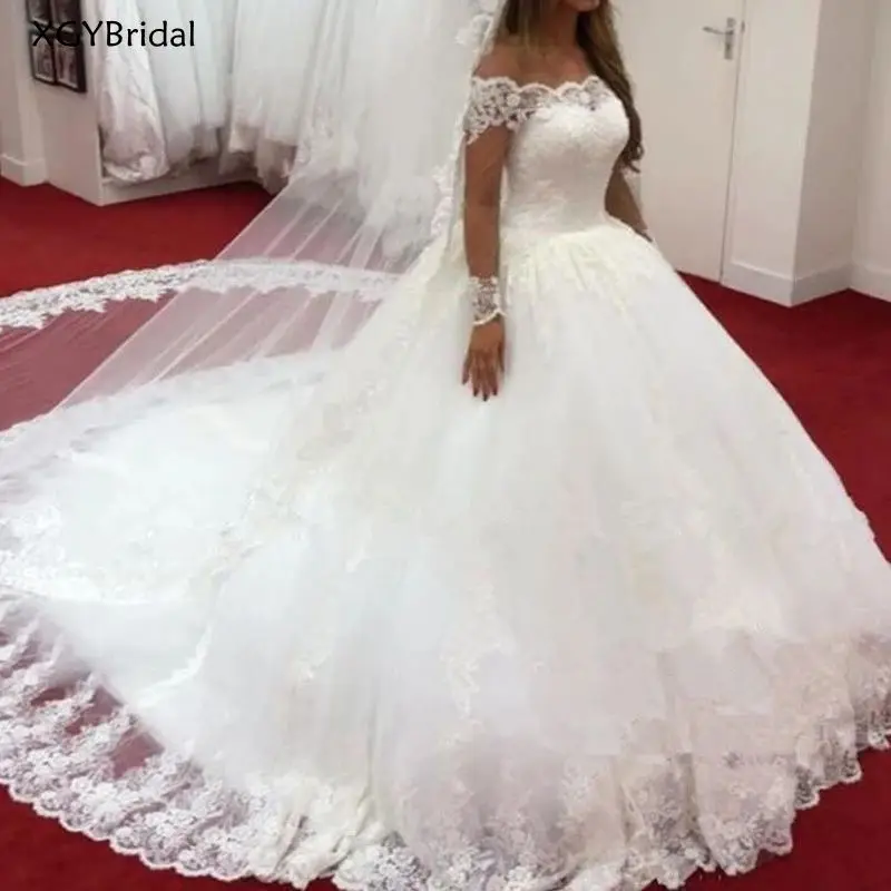 

New Arrival Ball Gown Vestidos De Noiva Princess Lace Wedding Dresses for Women plus Size Luxury Robe De Mariee 2021 Bridal Gown