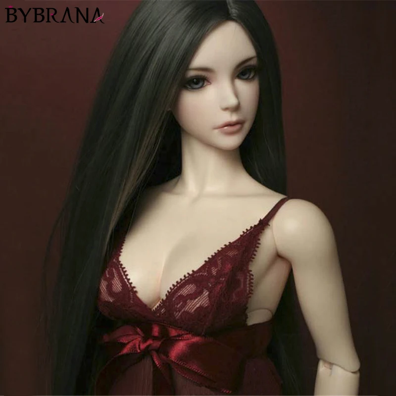Bybrana BJD кукла парик 1/3 1/4 1/6 1/8 Разделение длинный прямой светильник серый золотой