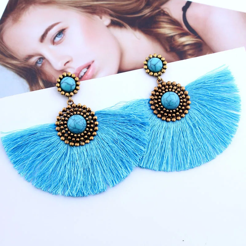 

Bohemian alloy short flow siuka chic earrings for women dangle korean 2020 fashion crochet luxury jewelry earrings wholesale