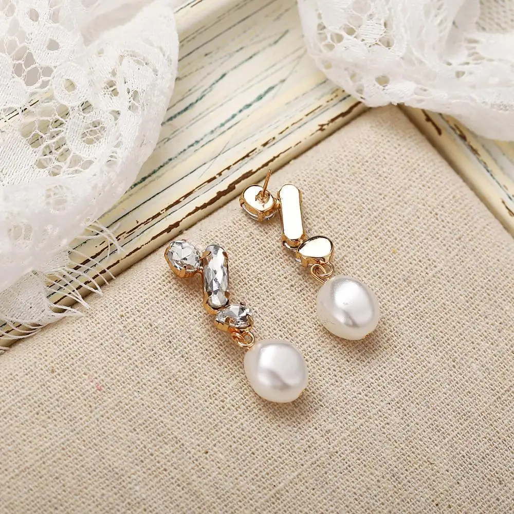 Женские серьги-капли ZA большие золотые висячие серьги с искусственным жемчугом и