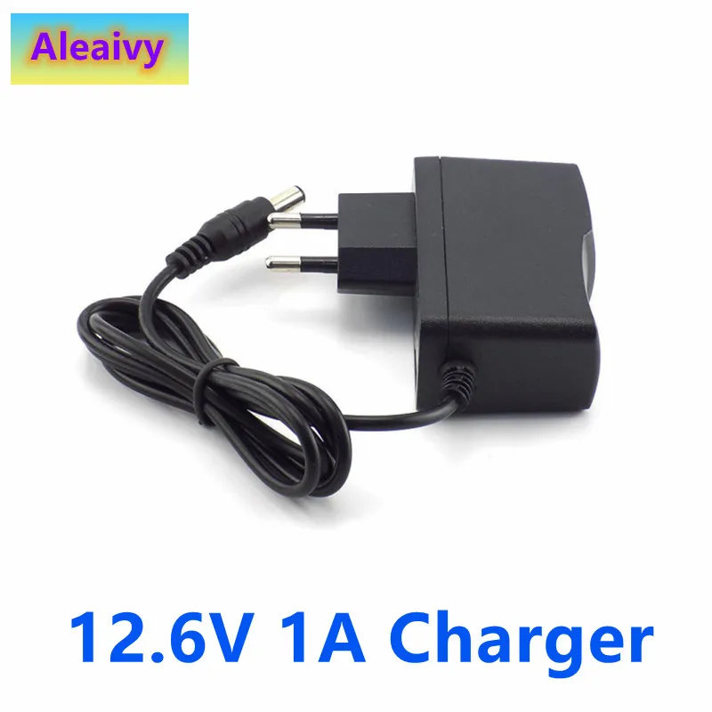 

Aleaivy 12.6V 1A 18650 Lithium Battery Charger 3 series lithium Cbattery 12V battery charger+US EU AC power cord Aleaivy 12.6V