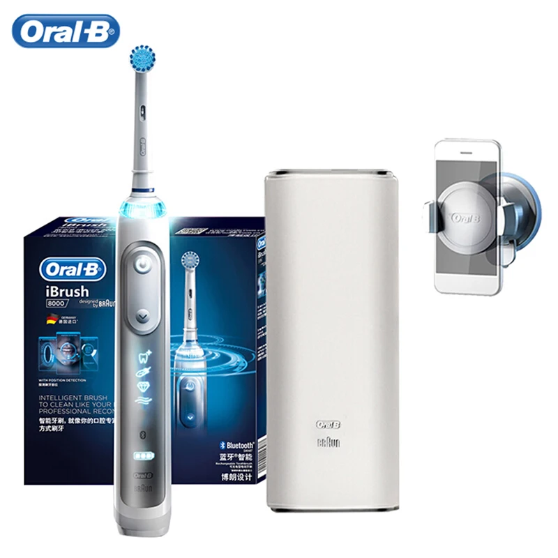Электрическая зубная щетка Oral B IBrush 8000 3D вращающаяся перезаряжаемая Bluetooth умная