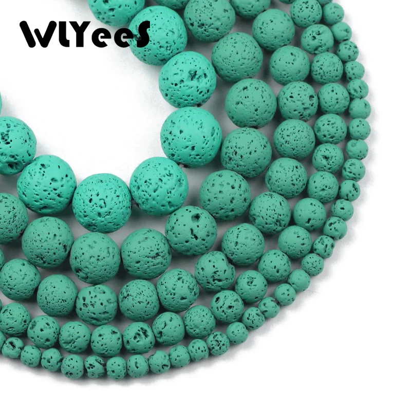 WLYeeS резиновые зеленые вулканические лавовые бусины россыпью 4 6 8 10 12 мм