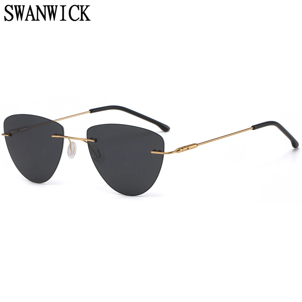 

Очки солнцезащитные Swanwick женские, винтажные поляризационные фотохромные очки без оправы, для вождения ночью, желтые серые