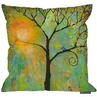 hgod designs trees color life hello sunshine tree birds sun art print pillow cases cotton linen decorative pillowcase pillowslip