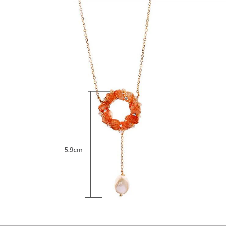 

Natural Baroque Pearl Pendant For Women Engagement Necklace Fine Jewelry Bijoux Natural Stone Temperament Elegant Charm Necklace