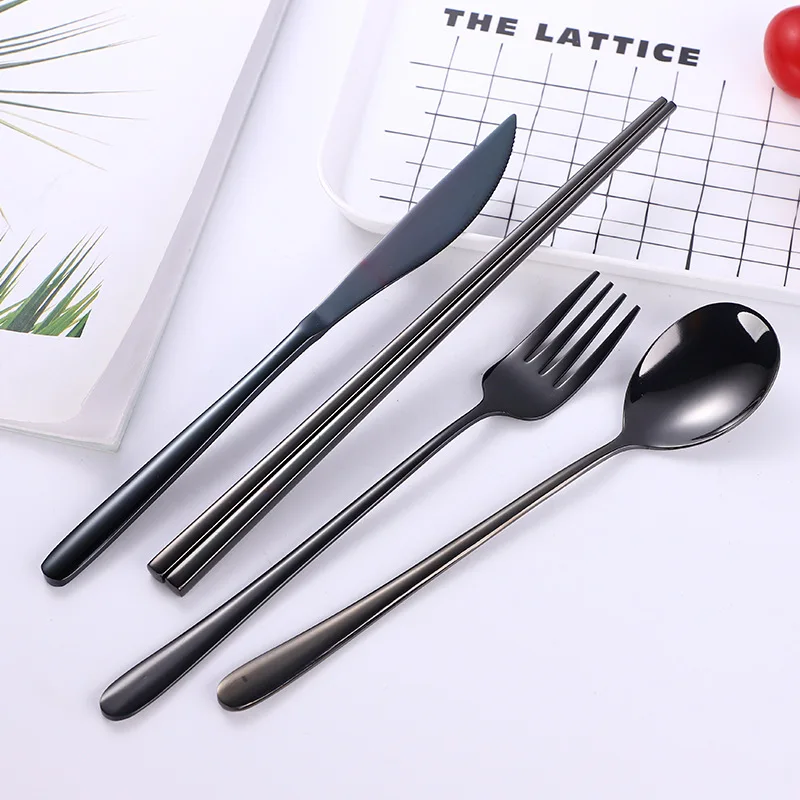 Набор столовых приборов портативный дорожный из нержавеющей стали 304 24