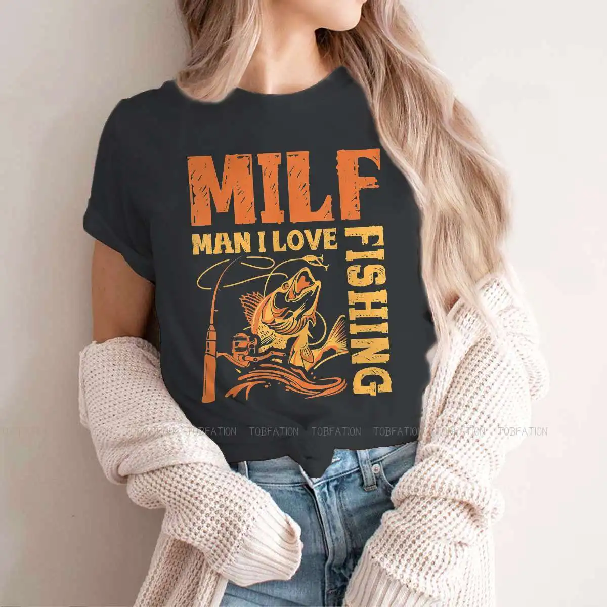 Fisherman Man I Love Fishing TShirt For Girls MILF Funny Meme Tops Fashion Female T Shirt Soft Graphic Oversized