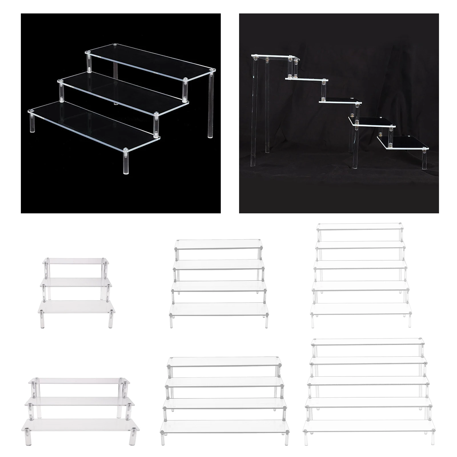 

Transparent Acrylic Display Riser Stand Desserts Cosmetics Jewelry Holder