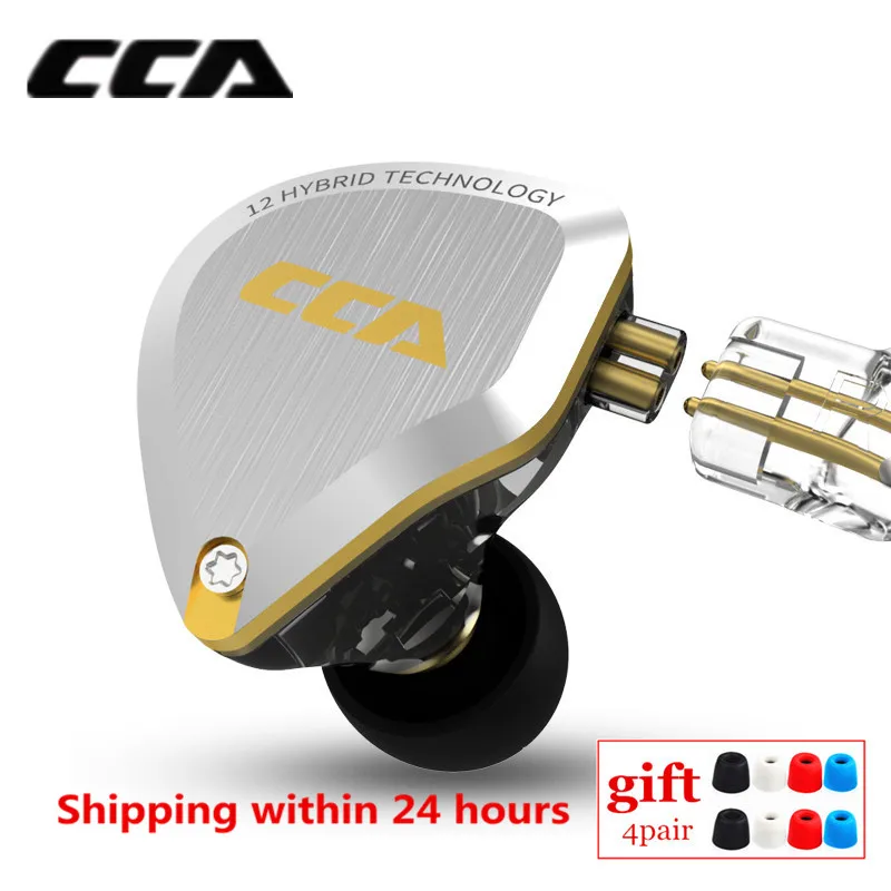 Наушники вкладыши CCA C12 5BA 1DD гибридные металлические Hi Fi наушники с басами и