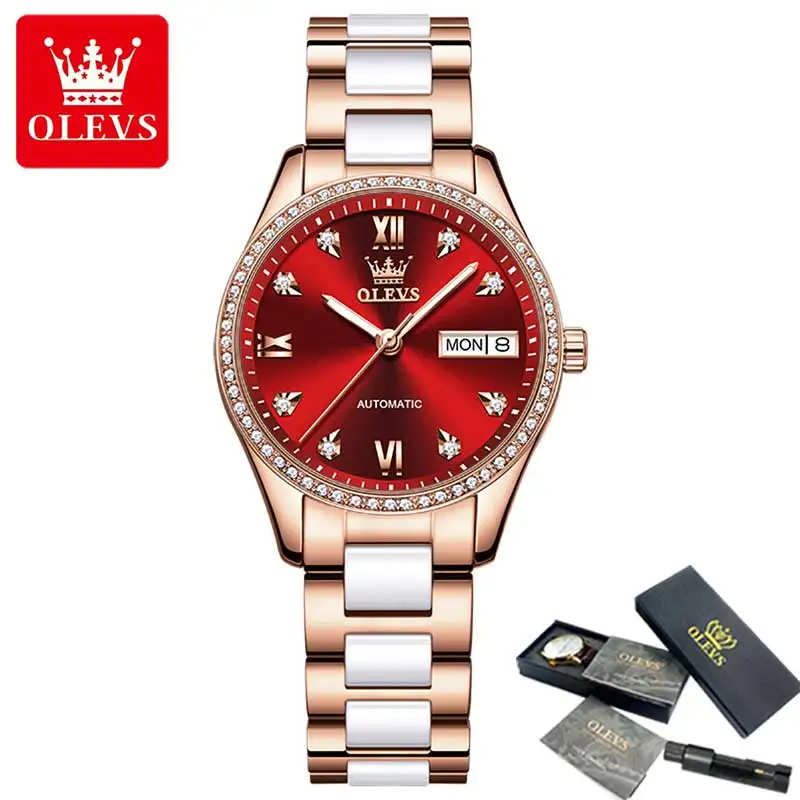 2021 Luxury Brand OLEVS Ladies Automatic Mechanical Watch Luminous Waterproof Ladies Sports Watch Casual Clock Relogio mujer