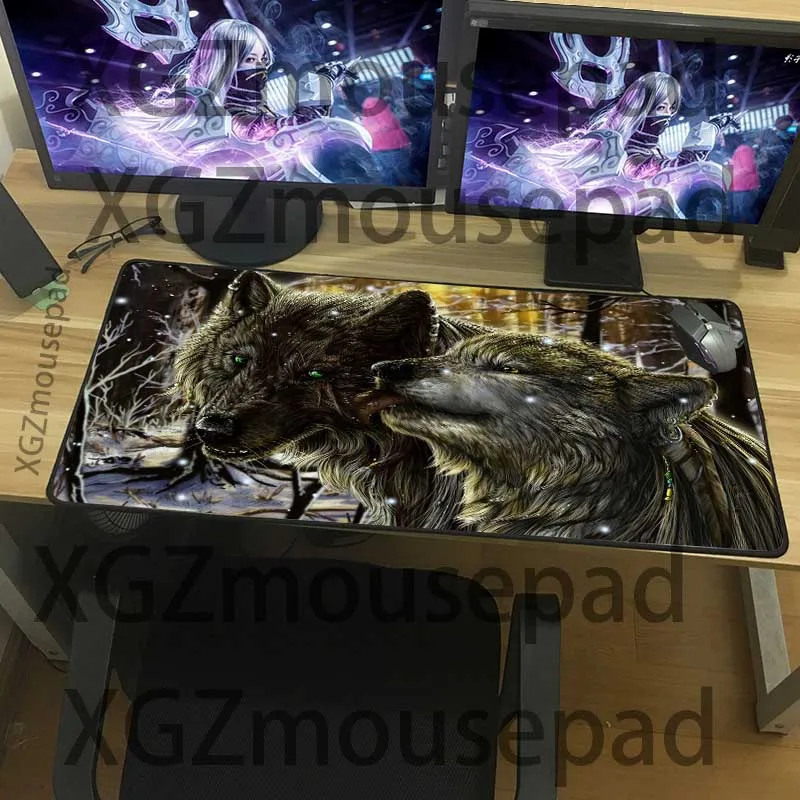 XGZ милый большой коврик для мыши с животным волком HD изысканный черный домашнего