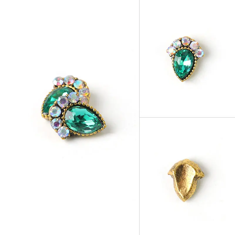 

10 pieces Antique alloy Marquise 3d nail art decorations charm rhinestone glitter crystal stone rhinestone jewelry acce