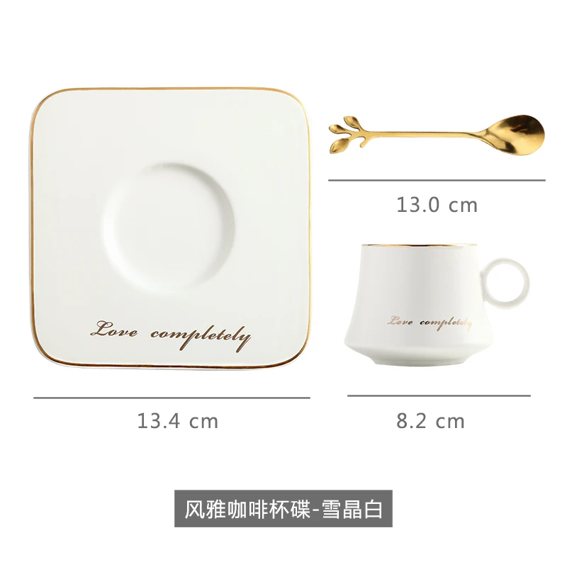 

Luxury Tea Cups and Saucer Sets Espresso White Vintage Creative Coffee Cups and Saucer Royal Tazzine Caffe Home Drinkware AB50BD