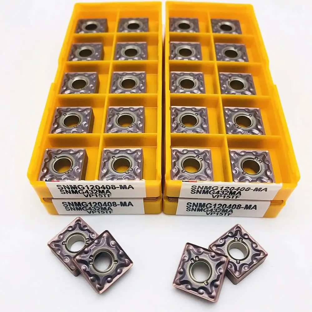 

Твердосплавная вставка SNMG120408 MA VP15TF металлический токарный инструмент SNMG 120408 части станка с ЧПУ Фрезерный резак токарный инструмент SNMG