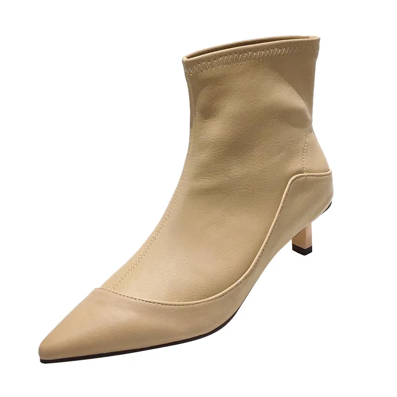 

Korean Version of Autumn New Simple Atmosphere Mature Tube Thin Heel Boots Pointed Solid Color Women's Boots Stovepipe Boots