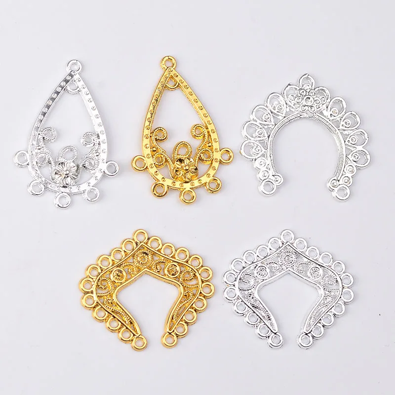 Модные соединители из металлического сплава цвет: золото серебро 18 К 10 шт.