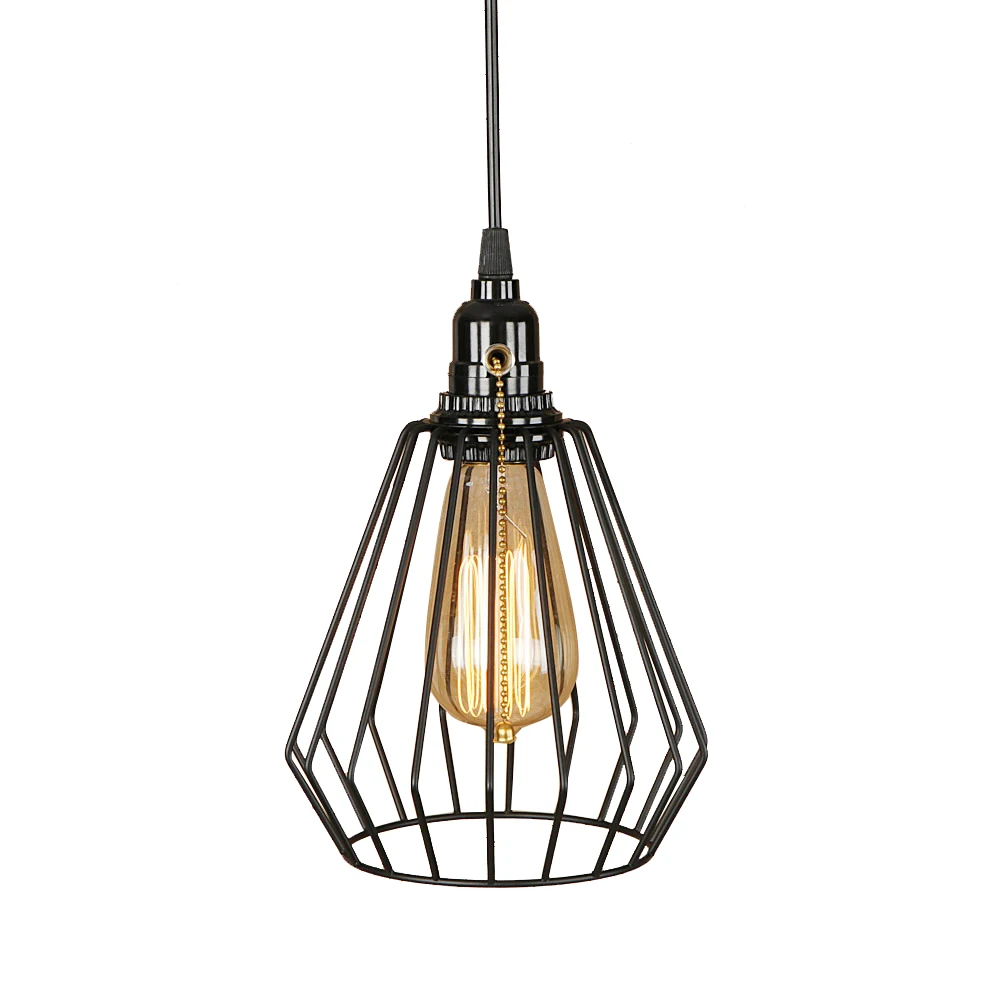 Современный подвесной светильник в виде черной клетки светодиодный E27