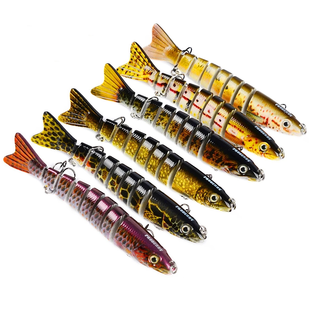 

12cm 4.7inch 19g Wobblers Pike Perch Muskie Fishing Lure 8 Sections Multi 12 Color Lifelike Fishing Lure Swimbait Freeshipping