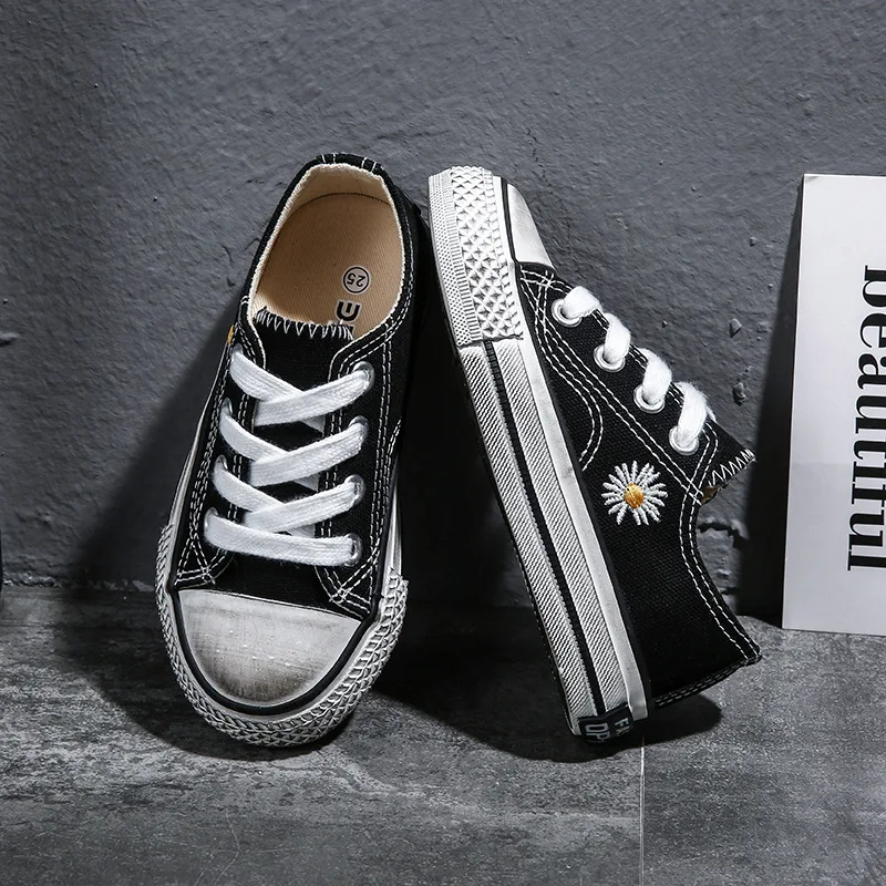 Черные парусиновые туфли для мальчиков Повседневная обувь из искусственной кожи