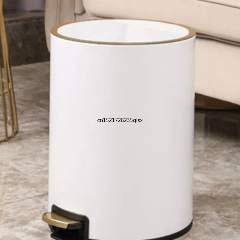 

Nordic Quiet Slow Drop Trash Can Stainless Steel Waste Bins with Lid Poubelle Home Living Room Upscale Kitchen Trash Bin