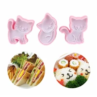 3pcsset cartoon cat modelling plastic biscuit cookie cutter mold fondant baking tools diy baking decor pastry tools