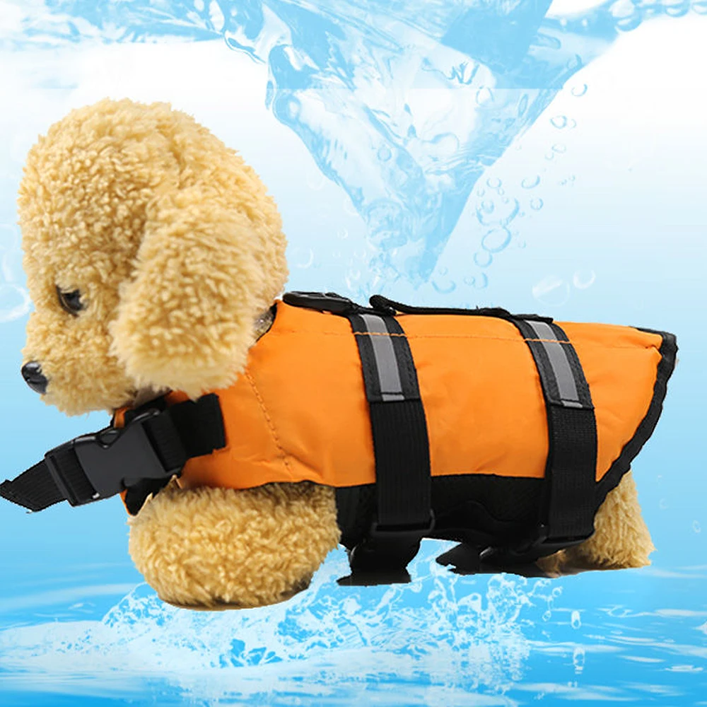 

Dogs Waterproof Adjustable Life Jacket for Small Medium Puppy Life Vest Cat Pets Vacation Safety Vest with Reflective Swimsuit