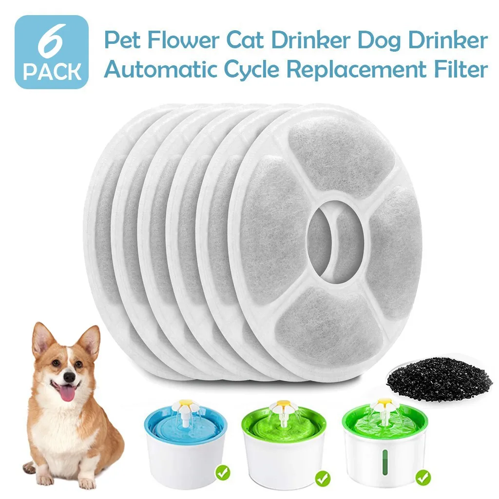 

Запасной фильтр, поилка для домашних животных, цветов, кошек, фотоэлектрический автоматический цикл, Сменный фильтр, 6/12 упаковок, водяной фо...